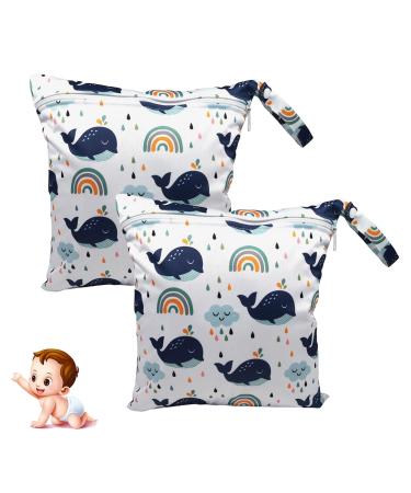 XQMMGO 2 pieces Wetbag kindergarten nasting pockets diaper bag wet bag kindergarten diaper bag fabric diapers pockets wetbag organizer diaper bag naspocket cloth diapers