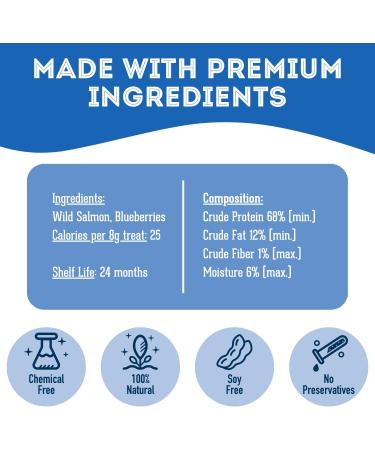 The Granville Island Pet Treatery|Dehydrated Protein Salmon & Blueberry Treat for Dogs & Cats Slowly Dehydrated Raw Single Ingredient Maintain Nurtients Vitamins Healthy Oils Made in Canada 80g Salmon & Blueberry 80 g (Pack of 1) - Buy Online on GoSupps.com