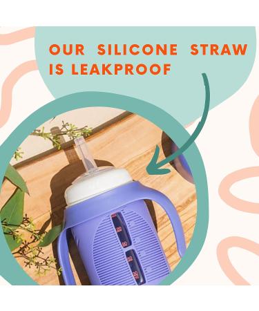 Set of 2 Glass Sippy Cups for Toddlers - The Luca | Mint Green & Indigo Purple | 8oz Spill-Proof Straw Cup | Silicone Straw | BPA-Free - Buy Online on GoSupps.com