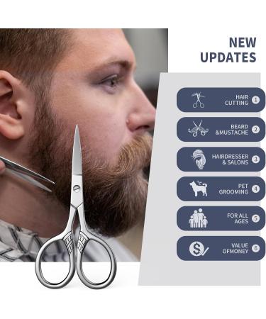 Professional Grooming Scissors Set | Precision Stainless Steel Hair Eyebrow and Mustache Trimmers | Asontao 2Pcs Small Scissors for Facial and Eyelash Grooming - Buy Online on GoSupps.com