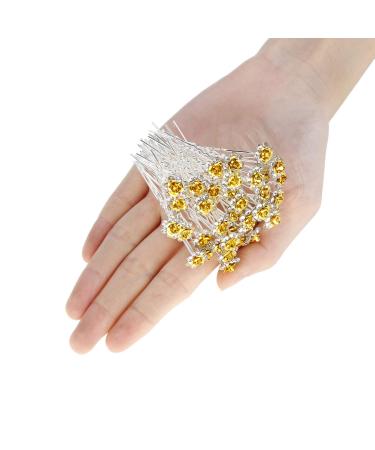 40 Pcs Yellow Crystal Rhinestone Hair Pins for Bridal Wedding & Sweet Sixteen - Buy Online on GoSupps.com