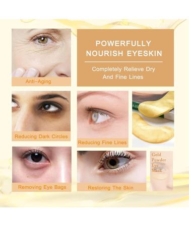 25 Pairs of 24K Gold Under Eye Gel Pads - Reduce Dark Circles Wrinkles & Puffiness - Anti-Aging Moisture Mask - Buy Online on GoSupps.com