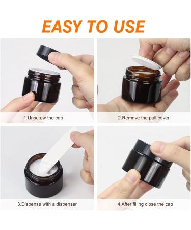 Gauato 6-Piece Glass Cosmetic Containers Set - 20ml & 30ml Brown Cream Cans for Lotions Creams & Doses with Lid & Liner - Ideal for International Shipping - Buy Online on GoSupps.com