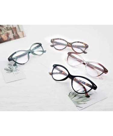 HEEYYOK Floral Cat Eye Reading Glasses for Women - Lightweight & Comfortable 1.5 Diopters - 4 Mixed Colors - Buy Online on GoSupps.com