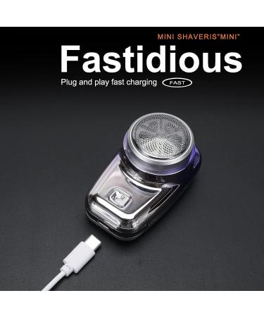 2023 Mini-Shave Portable Foil Shaver - Electric Razor for Men | USB Rechargeable Pocket Size Washable Razor | Easy to Use Travel Electric Shaver - Blue - Buy Online on GoSupps.com