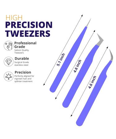 SIVOTE Lash Tweezers 3 Pack - Perfect for Volume Isolation & Classic Lashes | Purple - Buy Online on GoSupps.com