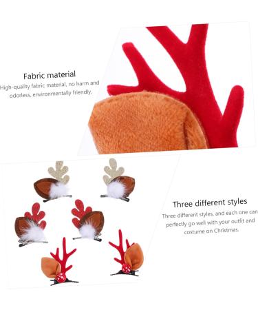 minkissy 3 Pairs Antler Hair Clip Horn Kids Hair Clips Xmas Deer Headpiece Holiday Flower Headwear Kids Hairpins Xmas Deer Hair Clip Xmas Deer Antler Headdress Child Cloth Christmas Props - Buy Online on GoSupps.com