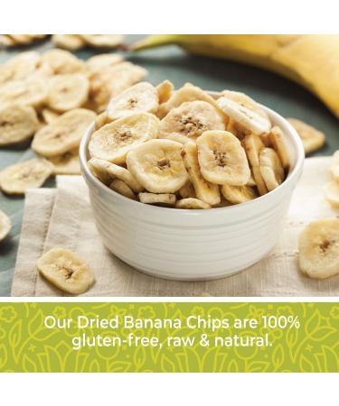 Dried Unsweetened Banana Chips Bulk - 1 lb | Dehydrated Banana Slices, Crisps | All Natural, Non-GMO - 16 oz - Buy Online on GoSupps.com