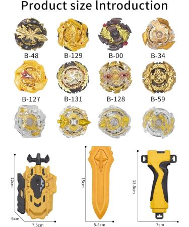 3T6B Martial Arts Starter Set - 12 Piece Bay Battling Tops with Burst Turbo Launcher & Arena Toy for Kids (Gold) | International Shipping Available - Buy Online on GoSupps.com