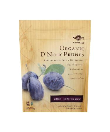 Sunsweet Naturals Organic D'Noir Dried Pitted Prunes, 7-ounce Bags (Case of 12) 7 Ounce (Pack of 12)