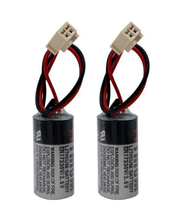 (2 Pack) 1700mAh ER17330V 3.6V Battery with Plug for EPSON R13ZA00600300 Battery