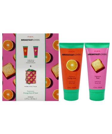Breakfast Lovers Set - Orange Juice and Toast by Pupa Milano for Women - 3 Pc 6.76oz Shower Milk - Orange Juice 6.76oz Shower Milk - Toast Purse