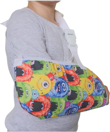 Solace Bracing Children's Padded Sling - British Made & NHS Supplied - Monsters Design - #1 Arm Support for Fractures & Injuries - Buy Online on GoSupps.com
