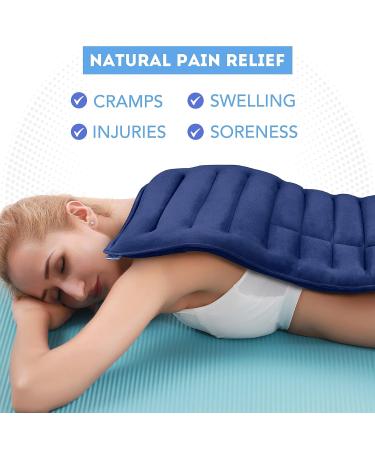 TruHealth Weighted Microwavable Heating Pad - FSA HSA Approved | Soft Plush Cover | Natural Unscented Flaxseed | Moist Heat/Cooling | Large Navy - Buy Online on GoSupps.com