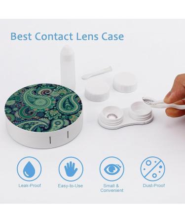 Green Paisley Contact Lens Case - Portable Travel Case with Mirror for International Shipping - Buy Online on GoSupps.com
