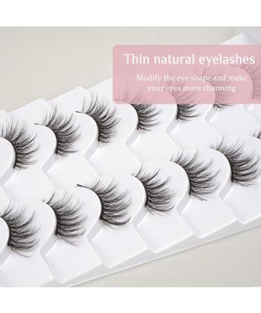 Wansiven Half False Eyelashes Natural 3D Eye Half Eyelashes Multi-layers Wispy Fluffy Curly False Lashes 10 Pairs J33 - Buy Online on GoSupps.com