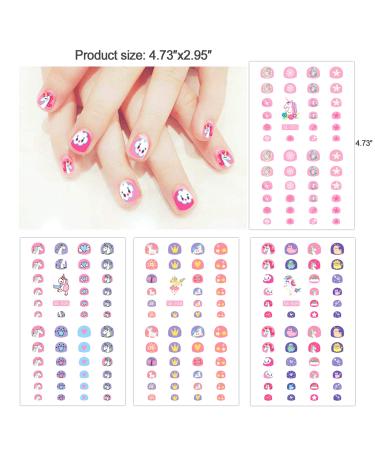 Konsait Unicorn Nail Stickers - 1000+pcs Self Adhesive 3D Nail Art Decals for Kids and Little Girls | Manicure Decoration for Fingernails & Toenails - Buy Online on GoSupps.com