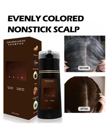 Dulele Dark Brown Hair Dye Shampoo - Instant Color for Gray Hair | Herbal Formula for Women & Men - Buy Online on GoSupps.com
