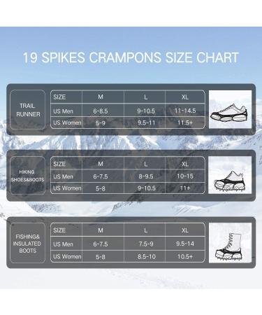 VANGAY 19-Spikes Stainless Steel Ice Cleats for Women Men - Black X-Large - Buy Online on GoSupps.com