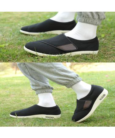 Diabetic Women's Adjustable Wide Width Memory Foam Slippers - Size 8.5 Black - Buy Online on GoSupps.com