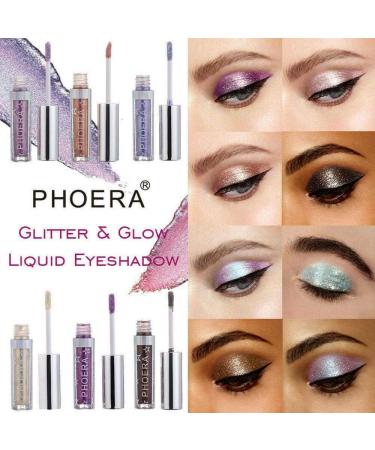 AQUAPURITY PHOERA Magnificent Metals Waterproof Liquid Glitter & Glow Eyeshadow Palette - 102 BABY ROSE - Buy Online on GoSupps.com