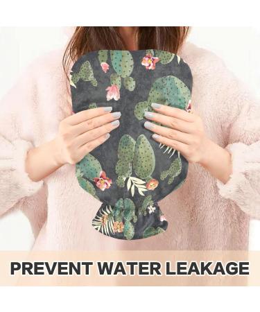 Vintage Cactus Hot Water Bottle 2L - Large Heat Bag for Cramp Pain Relief | International Shipping - Buy Online on GoSupps.com