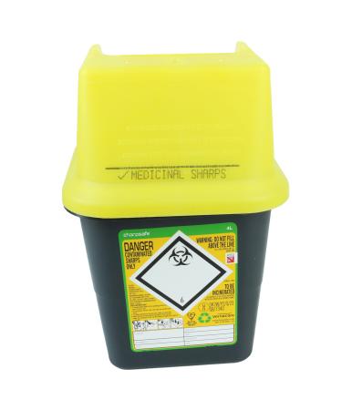 Biohazard Sharps Large Medical Bin 4 Litre Box