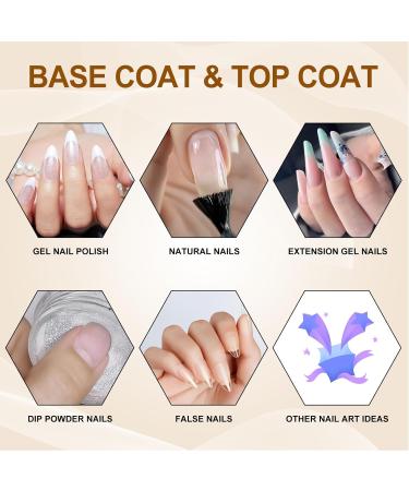 NXJ INFILILA Gel Base and Top Coat 15ml 2pcs No Wipe Gel Top Coat Base Coat Set Shine Finish and Long Lasting Soak Off Base and Top Coat Gel Polish UV Led for Home DIY & Nail Salon Base Top Coat - Buy Online on GoSupps.com