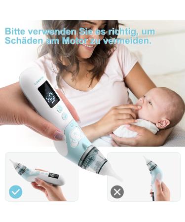 Wadeo Electric Baby Nasal Aspirator - Rechargeable USB LCD Screen 5 Suction Levels 3 Silicone Tips | Perfect for Newborns Infants & Toddlers - Buy Online on GoSupps.com