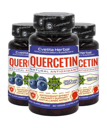 Quercetin | 240 Vegetarian Capsules x 250 mg (3 Months Supply) | Sophora Japonica Extract | High Absorbtion | Healthy Cardiovascular System | Anti-Allergic Product by Cvetita Herbal (3)