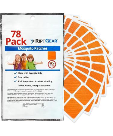 RiptGear Mosquito Patches - 78 Pack of Mosquito Stickers for Kids and Adults Natural Mosquito Sticker Citronella Patch Sticks to Any Surface - DEET Free - Buy Online on GoSupps.com