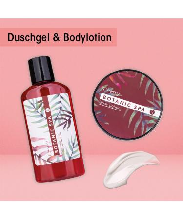 Accentra Women's Cherry Spa 4-Part Care Set | Sea Grass Basket with Shower Gel Bathing Salt Body Lotion & Net Sponge | Perfect Wellness Gift for Birthdays Valentine's Day & Christmas - Red - Buy Online on GoSupps.com