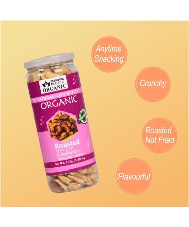 Blessfull Healing Organic Natural Vegan Chilly Garlic Roasted Halves/Pieces Cashew Nuts Crunchy Kaju 150 Gram - Buy Online on GoSupps.com