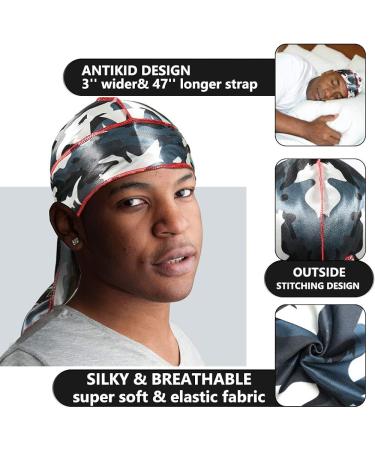 SPOVIEW Premium Silky Durag & Wave Cap - Multi Colors | Long Wide Tail | Designer Durag for 361 Waves - Black, Red, Purple - Buy Online on GoSupps.com