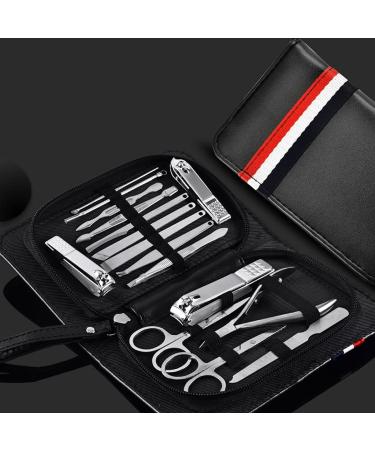 Nail Clippers Set Built-in Nail File Beauty Nail Stainless Steel Nail Clippers Set for Woman and Man 16-Piece Black - Buy Online on GoSupps.com