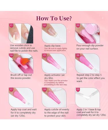 Saviland Dip Powder Liquid Set - 4+4 pcs French Manicure Starter Kit for Salon & DIY Use - Buy Online on GoSupps.com