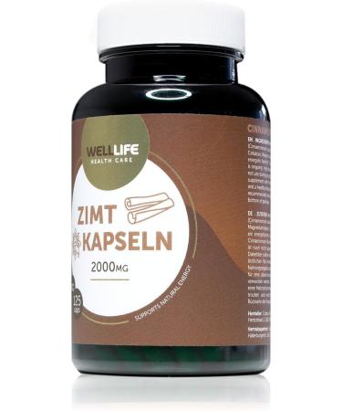 WellLife Cinnamon Capsules 125 Caps - Organic Vegan 2000mg Daily Dose for Antioxidants & Blood Sugar Support - Buy Online on GoSupps.com