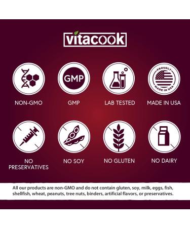 Vitacook High Potency Iron Supplement with Vitamin C - Vegan Iron for Energy, Muscle & Immune Support - 60 Count - Buy Online on GoSupps.com