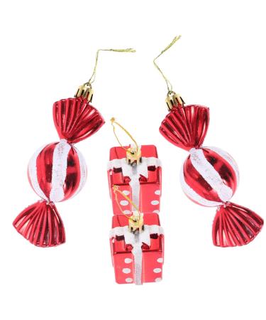 Alipis 4pcs Ornament Boxes Christmas Pendants Christmas Tree Decorations Props House Pentagram Child