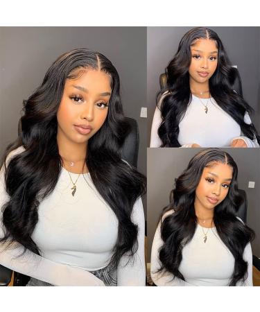 RXY Brazilian Human Hair Body Wave Lace Front Wig 18 Inch 13x4 - Pre Plucked, Glueless, 180% Density for Black Women - Natural Color - Buy Online on GoSupps.com