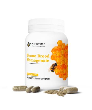 Drone Brood (Larvae) Homogenate Capsules Powerful Bee Superfood Supplement Rich in Protein Fatty Acids Vitamins A B D E and Essential Minerals Natural Support for Testosterone Energy Boost