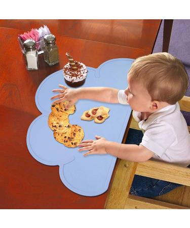 HONGXIN-SHOP Non Slip Silicone Kids Placemats - Blue Cloud Design for Easy Clean-Up | Multi-Purpose Tableware for Babies and Toddlers - Buy Online on GoSupps.com