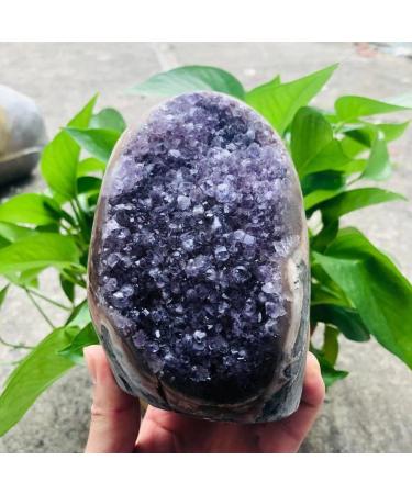 200g-2000g Natural Amethyst Geode Quartz Cluster Crystal Specimen Stone 1pc Suitable for Home HOMEZHOU (Color : 770g-900g 1pc)