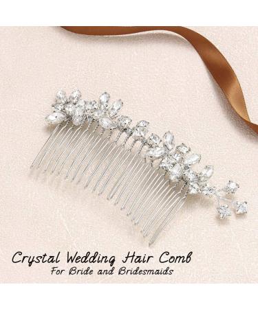 Unicra Rhinestone Bride Wedding Hair Comb - Silver Bridal Hair Piece for Women and Girls - Buy Online on GoSupps.com