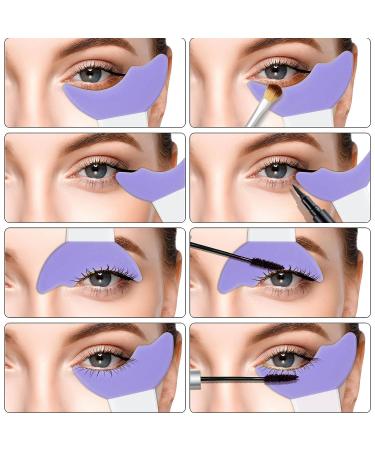SUMEITANG Eye Makeup Stencils Set - Reusable Aid Tool for Mascara, Eyeshadow, and Eyeliner + Purple Makeup Applicator Guide Tool - Buy Online on GoSupps.com