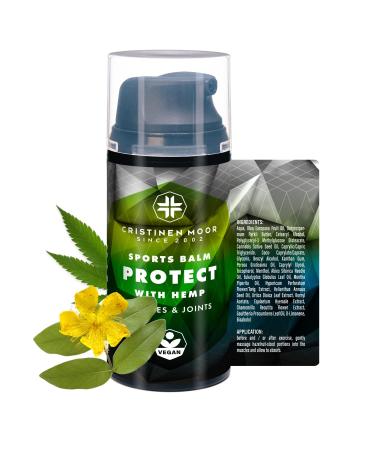 Sports Balm Protect I hemp oil Creme deep care for muscle relaxation |Massage Balm to relax the limbs |Vegan |Hygienic and practical packaging |Cristinenmoor |Made in Germany