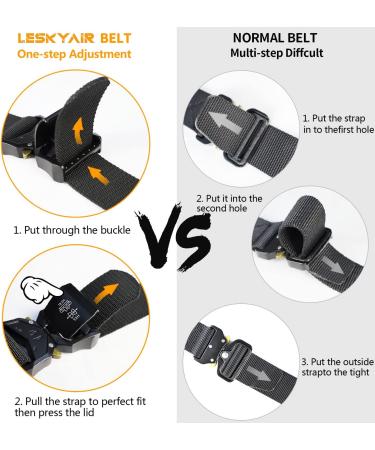 Leskyair 2 Series Tactical Belt for Men | High-Performance Military Hiking Belt - 3.8cm Wide | Includes TM Bag & Water Bottle Clip Hook - Black & Coffee - Buy Online on GoSupps.com