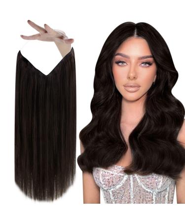 Vivien Extensions Wire real hair brown extensions real hair with wire remy real hair wire extensions darkest brown #2 14 inch/35cm 50g/50s 35cm 3-1 wire #2