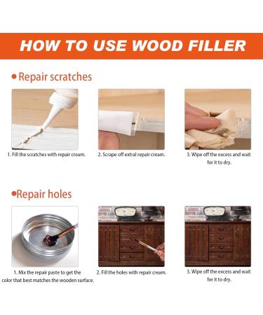 12 Color Furniture Repair Kit - Wood Putty & Touch Up for Stains Holes Laminate - Paintable Vinyl Floor Repair Solution | Perfect for Cabinets Tables Cherry Oak & Walnut - Buy Online on GoSupps.com