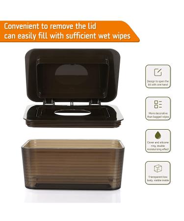 Whiidoom Baby Wipes Dispenser - Dustproof Holder for Fresh & Moist Wipes (Dark Brown) - Buy Online on GoSupps.com